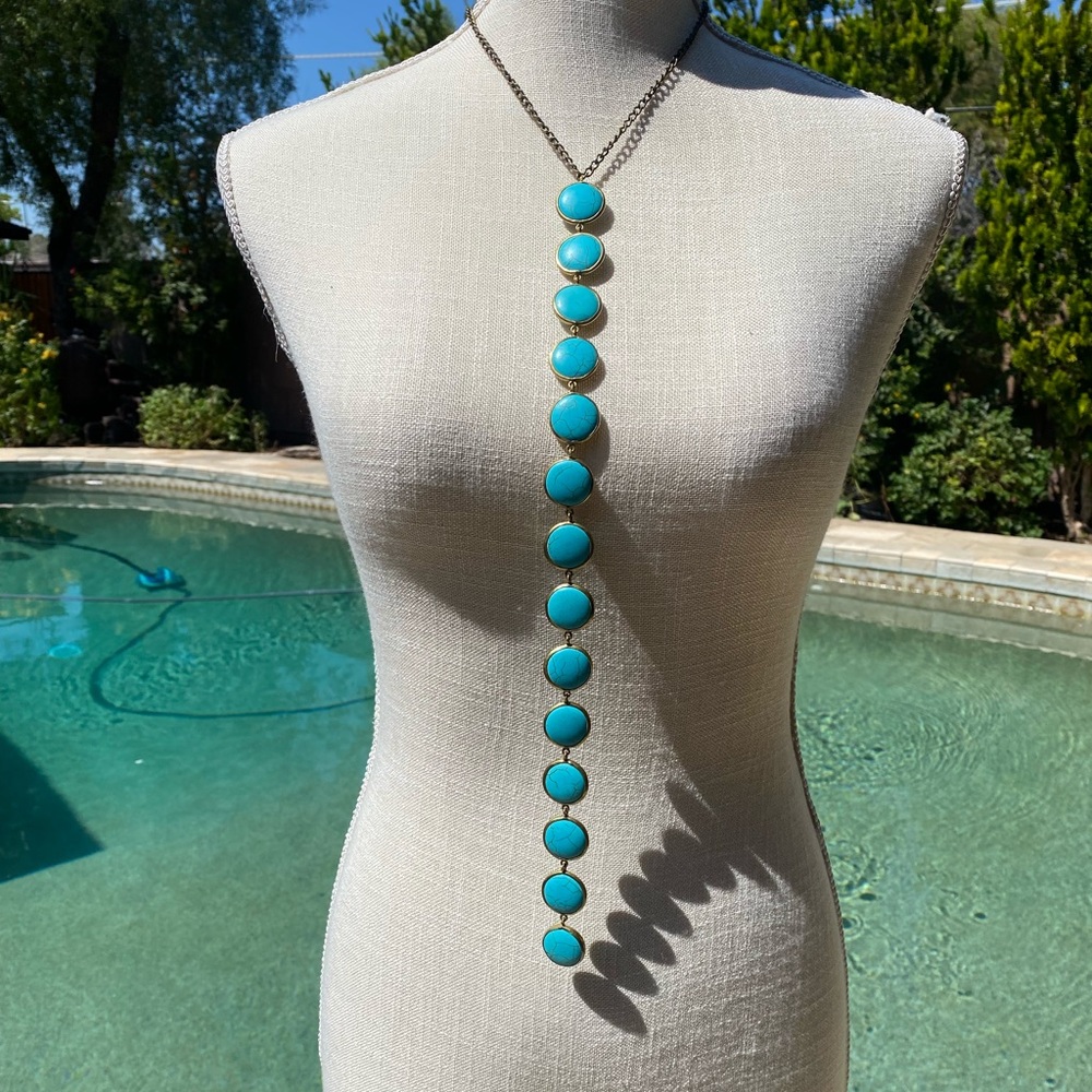Anthropologie Lena Turquoise Pendant Necklace